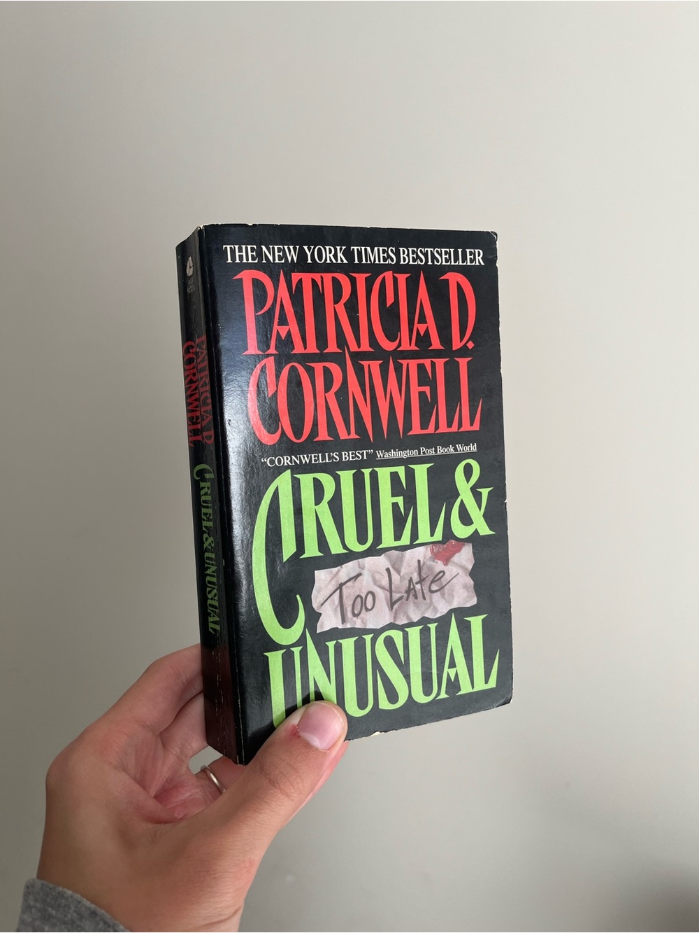VTG Paperback Novel Cruel and Unusual Patricia D. Cornwell Thriller Mystery